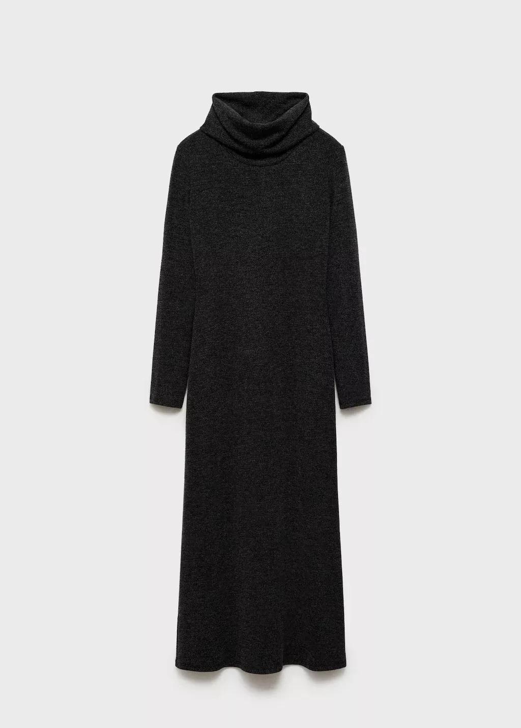 Grey Knitted Turtleneck Dress, , large image number 4
