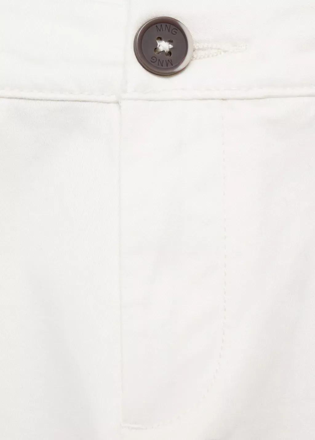 White Cotton Chinos Plain Trousers, Kids Boys, , large image number 2