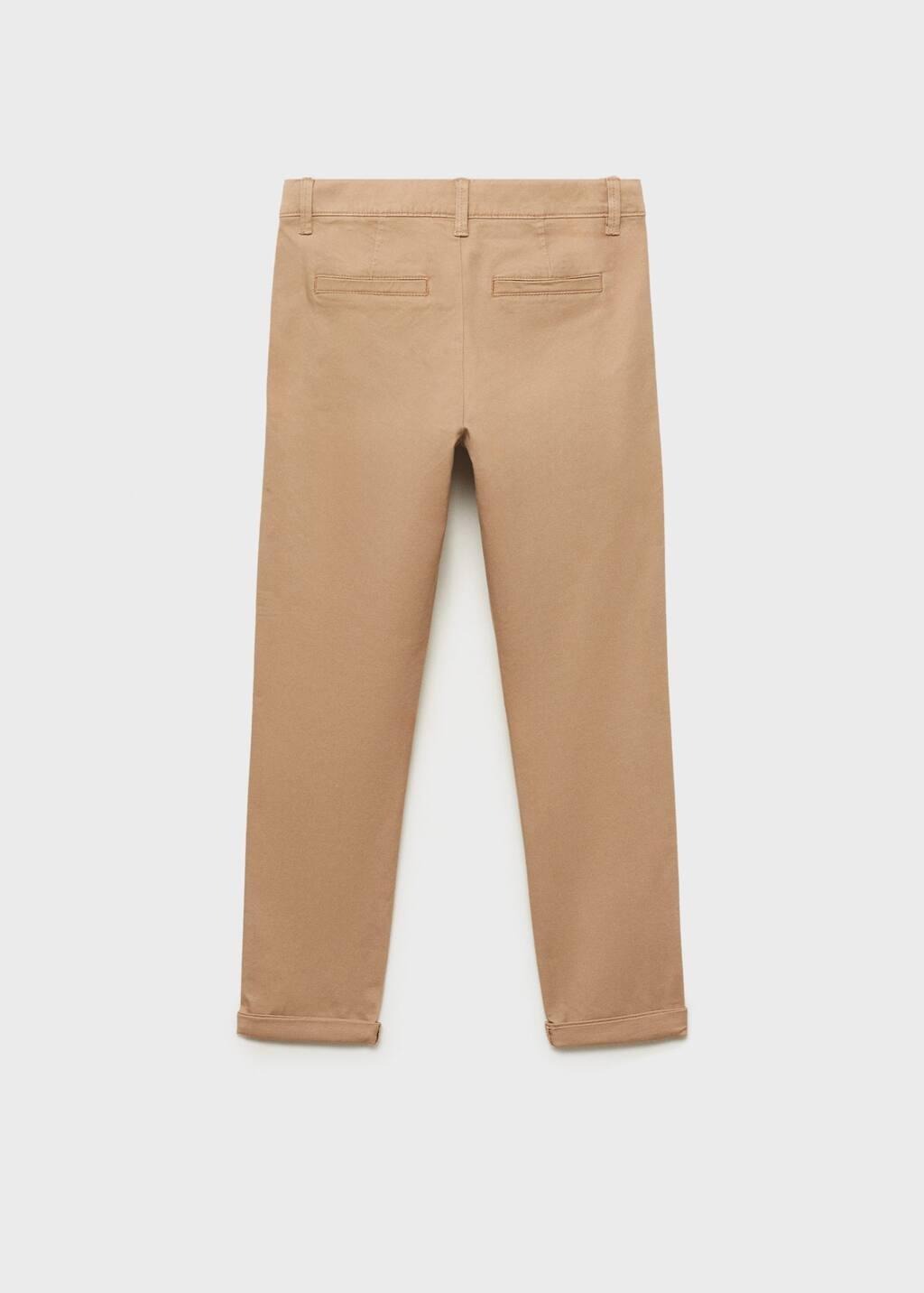 Black Cotton Chinos Solid Trousers, Kids Boys, , large image number 2