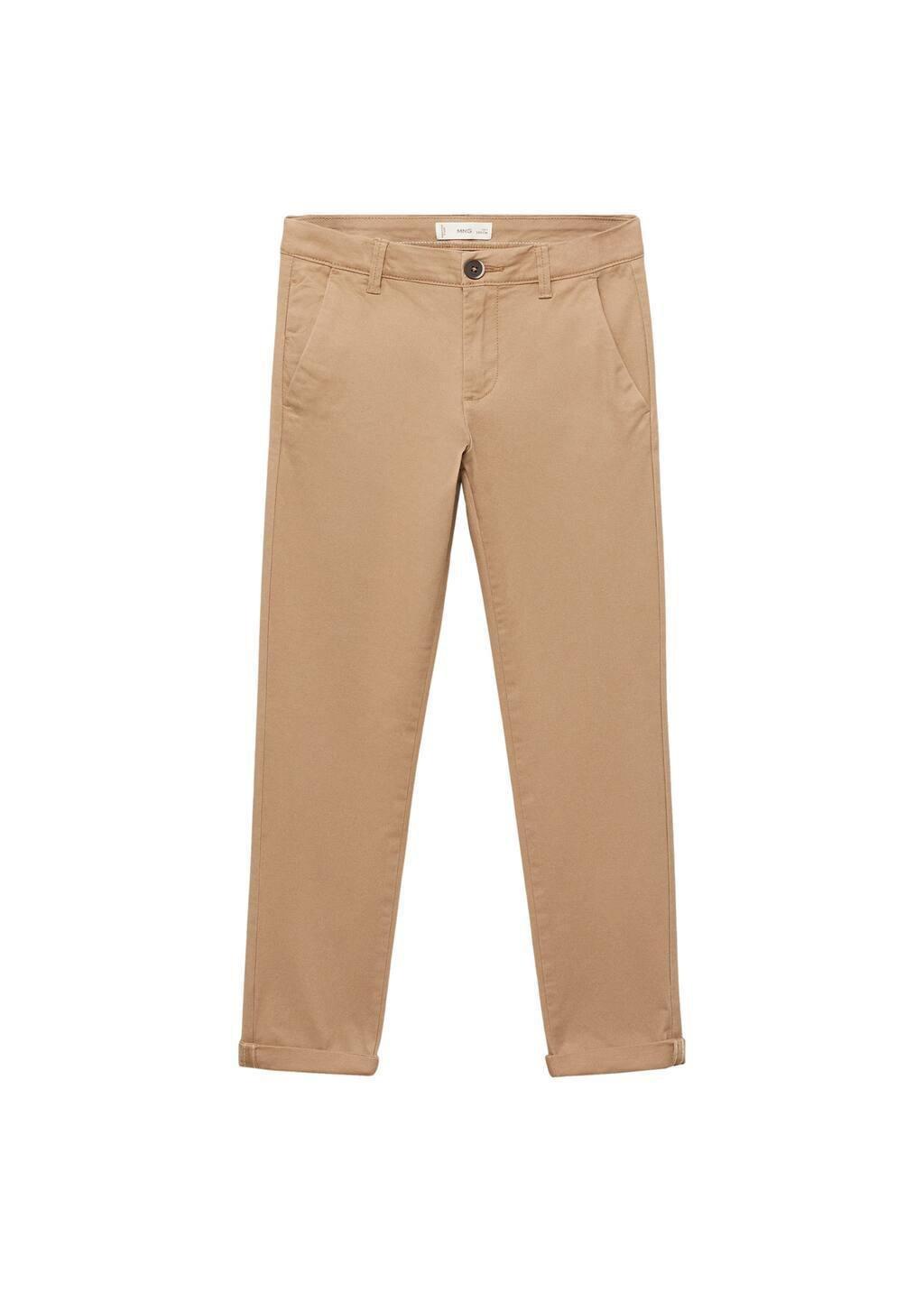 Black Cotton Chinos Solid Trousers, Kids Boys, , large image number 3
