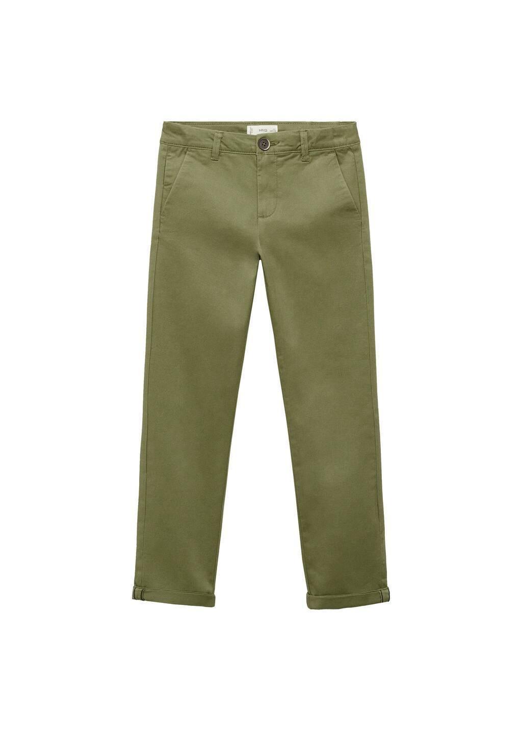 Khaki Cotton Chinos Striped Trousers, Kids Boys, , large image number 3