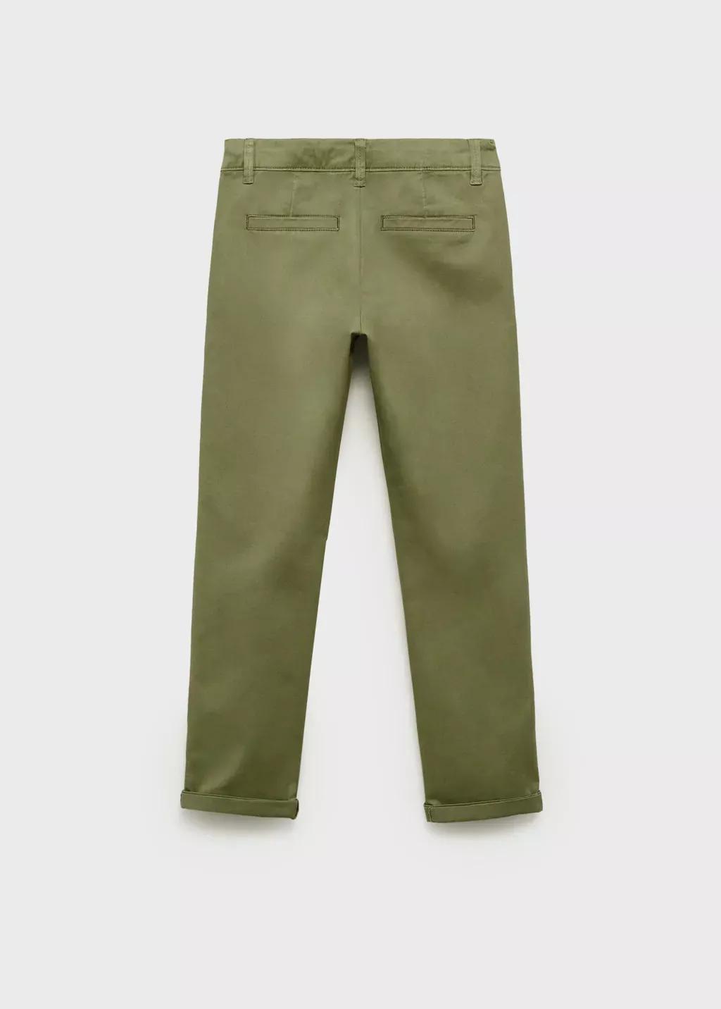 Khaki Cotton Chinos Striped Trousers, Kids Boys, , large image number 4