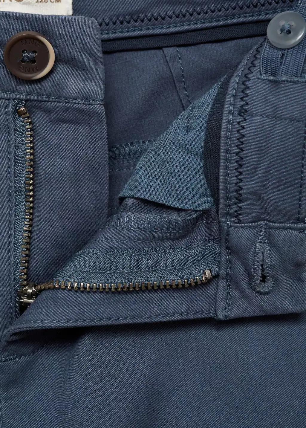 Blue Cotton Chinos Plain Trousers, Kids Boys, , large image number 2