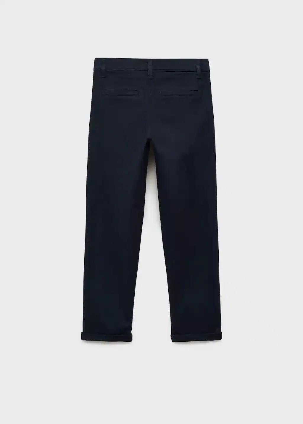 Navy Cotton Chinos Plain Trousers, Kids Boys, , large image number 5