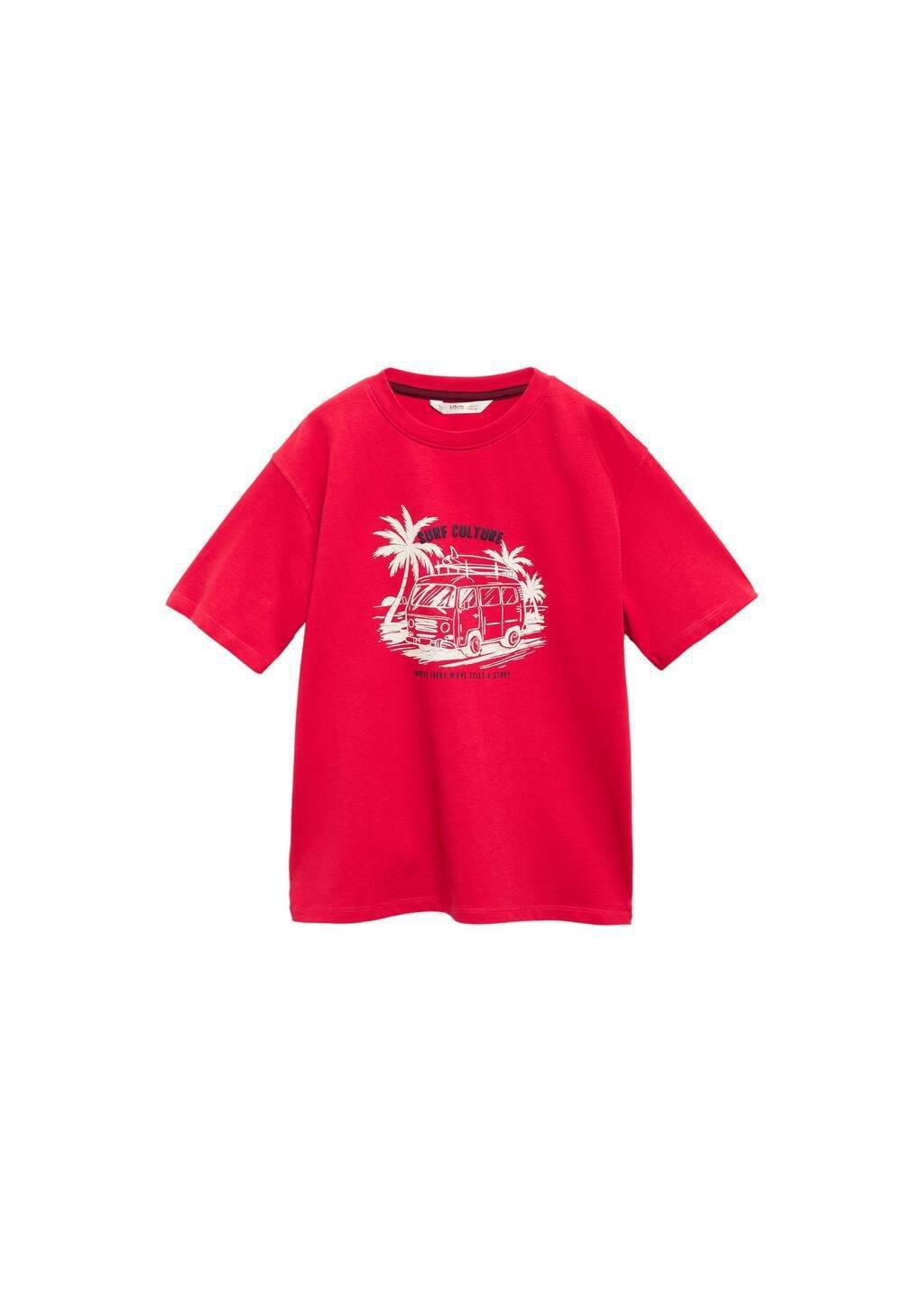 Red Embossed Printed T-Shirt, Kids Boy, , large image number 3
