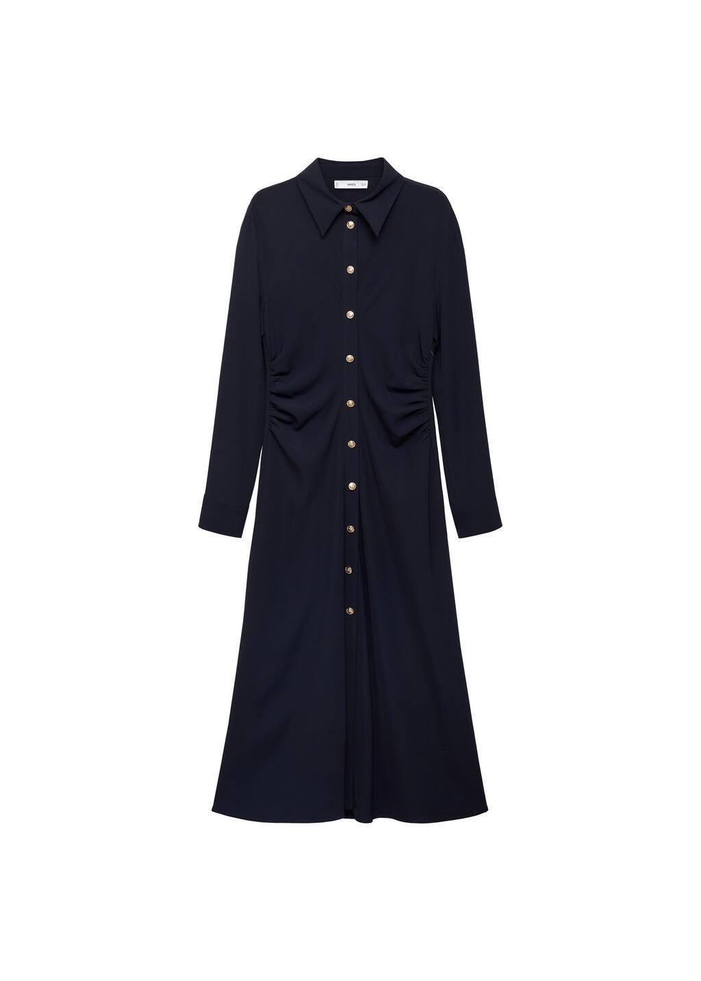 Navy Midi-Dress With Draped Waist, , large image number 2