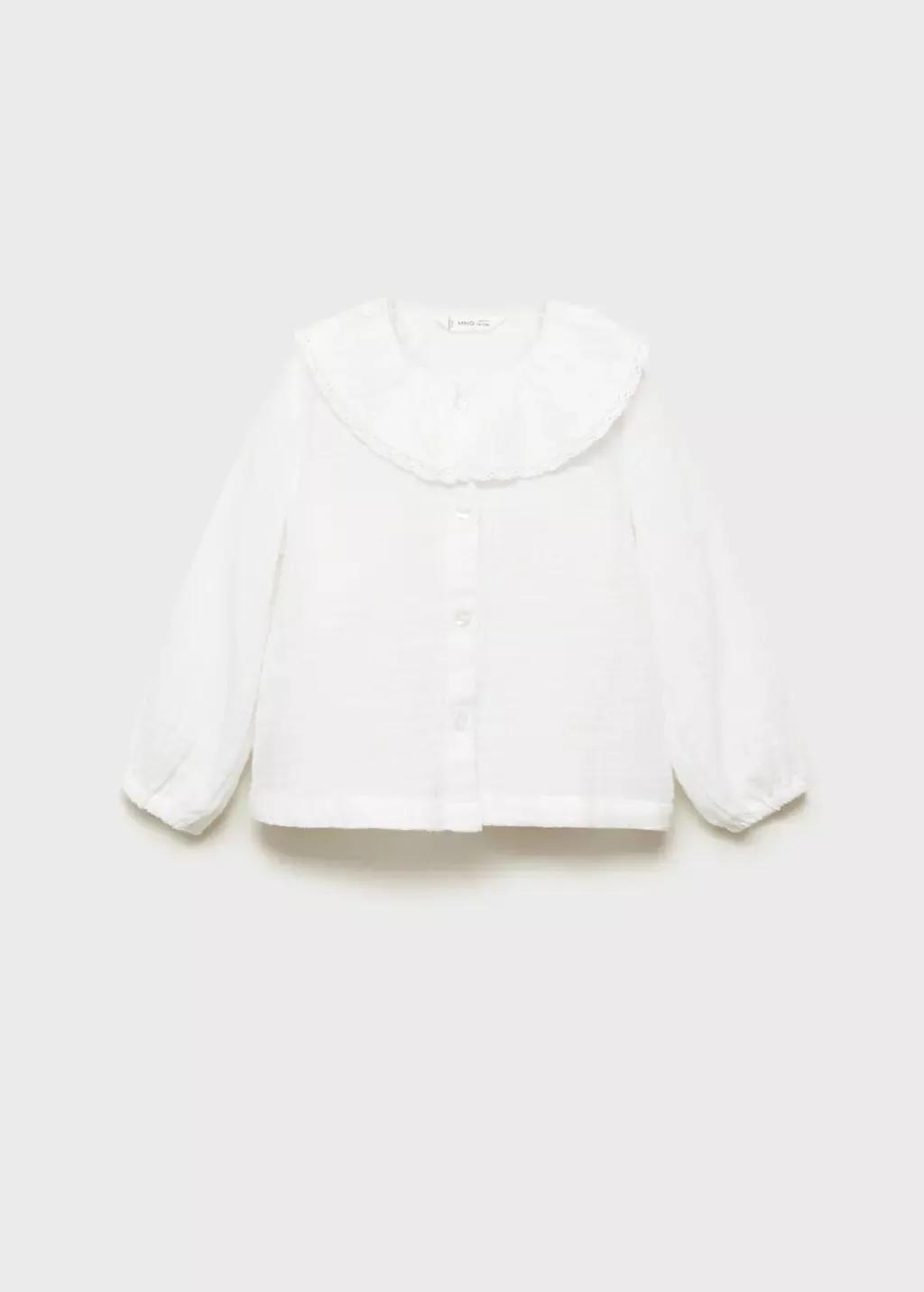 White Cheesecloth Cotton Blouse, Baby Girl, , large image number 4
