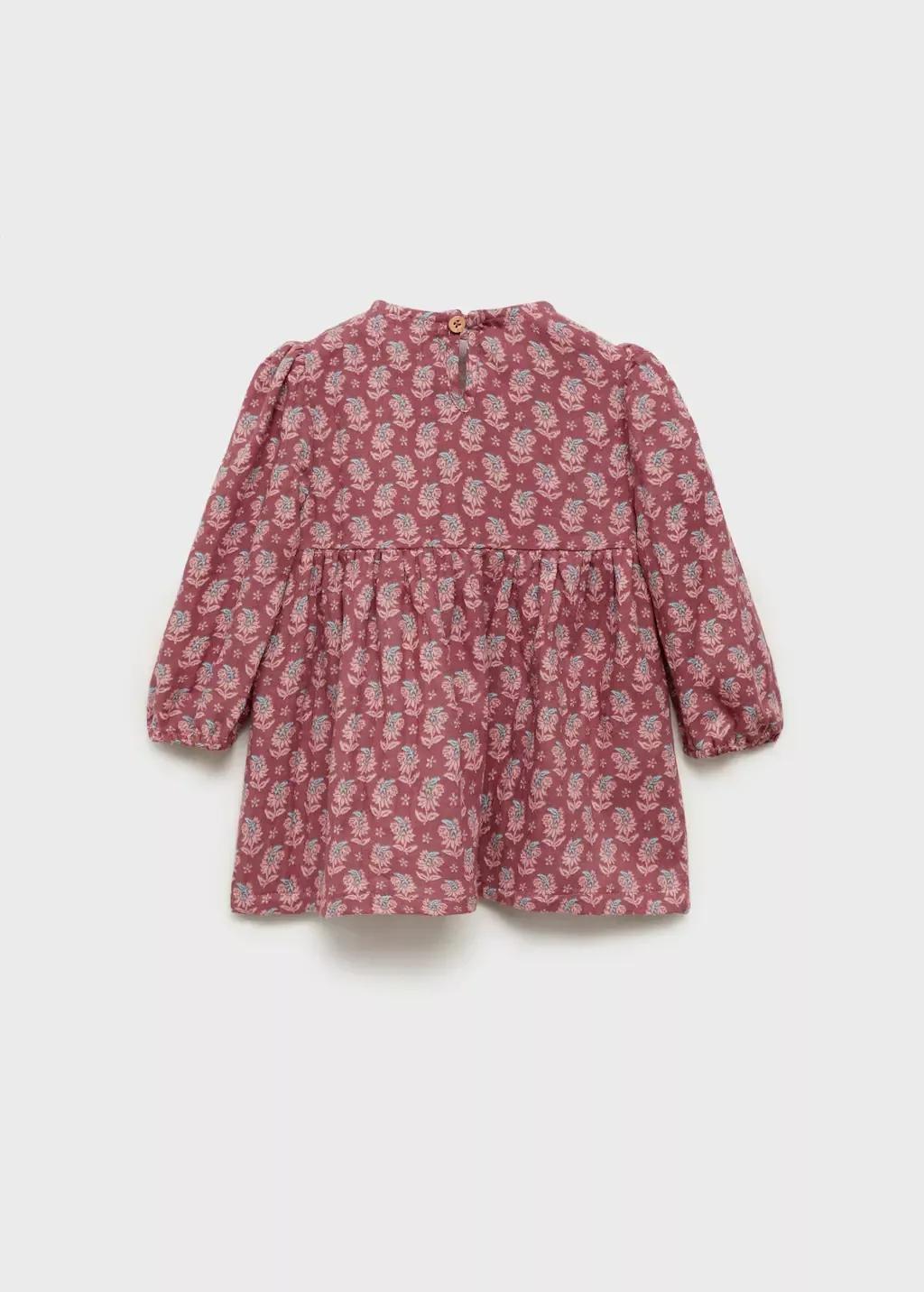 Burgundy Printed Dress Floral Midi, Kids Girls, , large image number 1