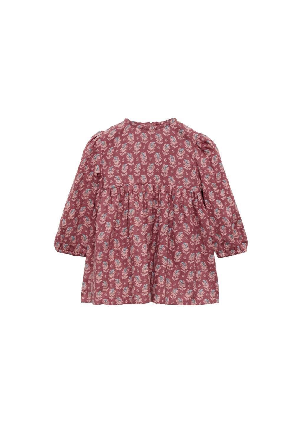 Burgundy Printed Dress Floral Midi, Kids Girls, , large image number 3