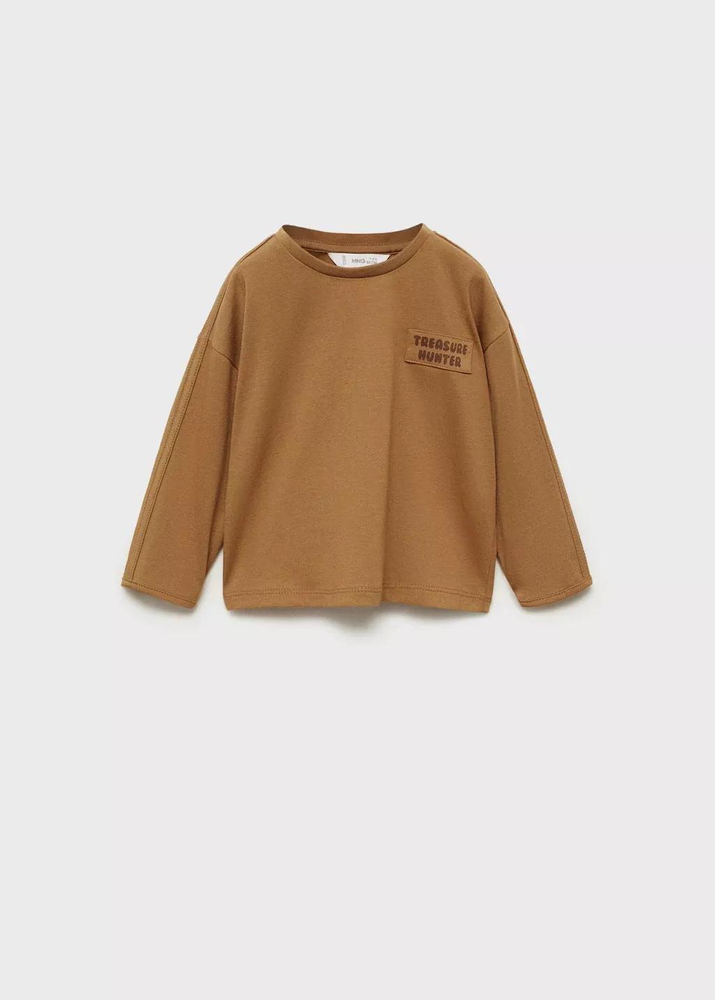 Yellow Long-Sleeved T-Shirt With Message, Baby Boy, , large image number 4