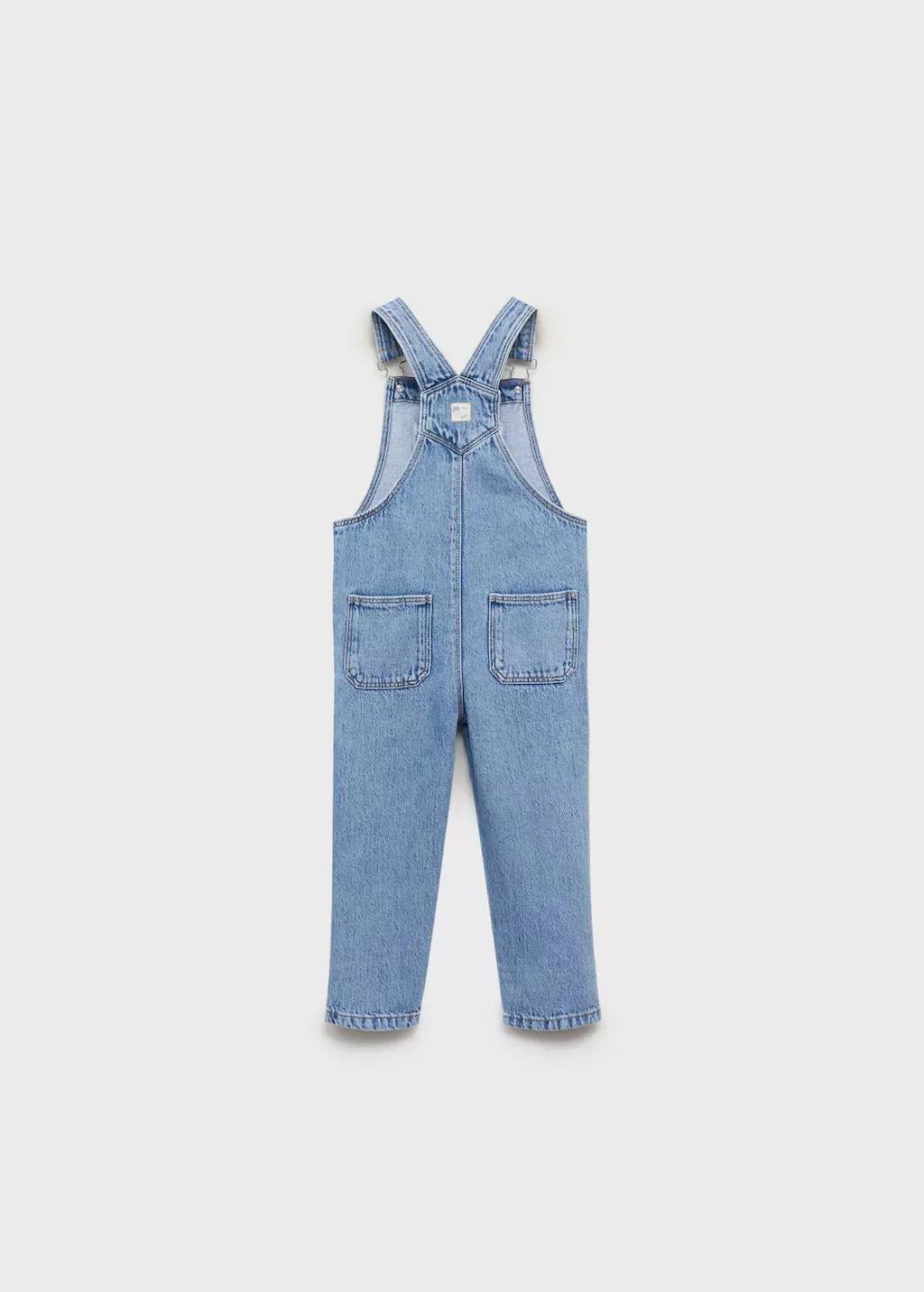 Blue Long Denim Overalls With Pocket, Baby Boy, , large image number 0