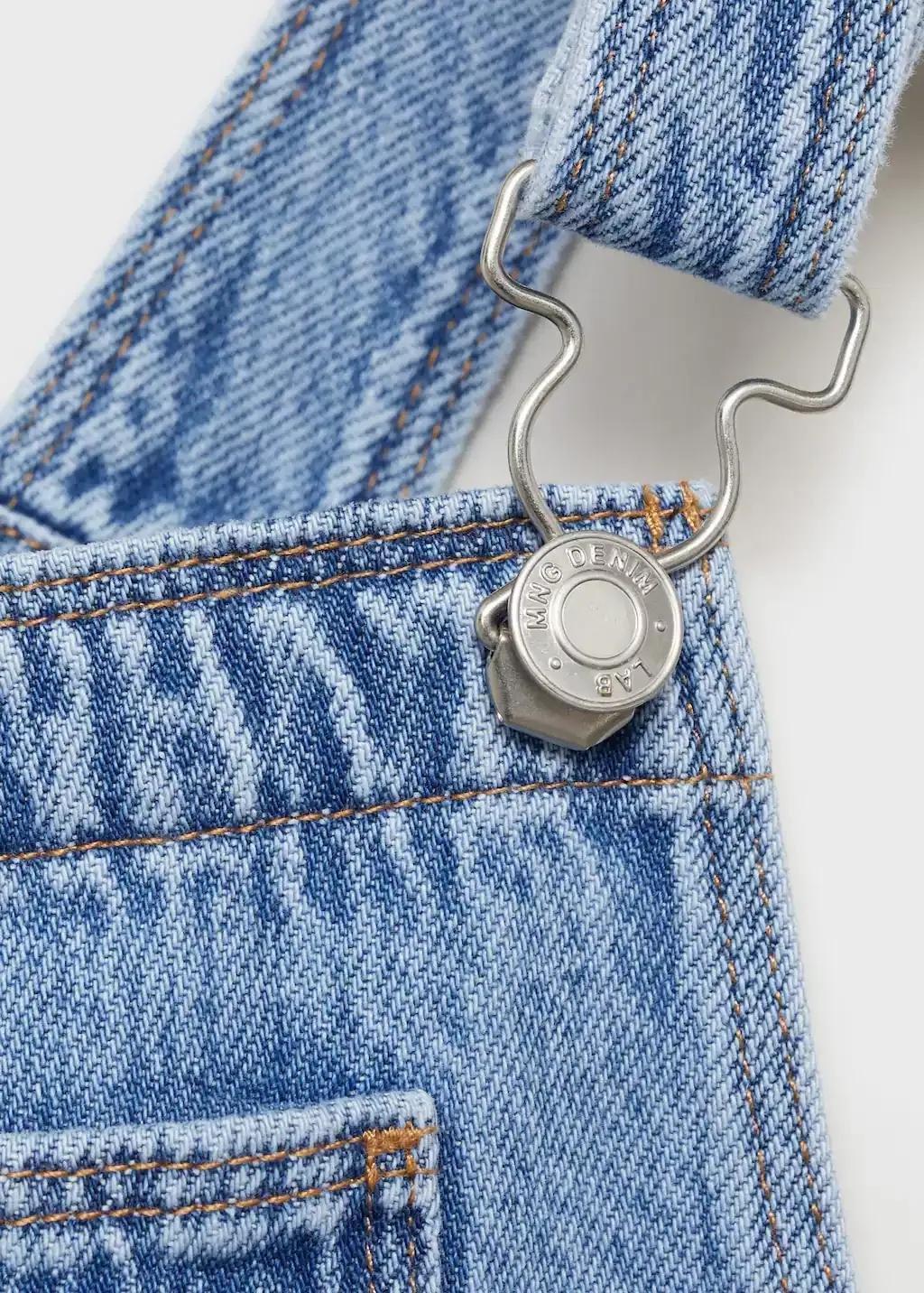 Blue Long Denim Overalls With Pocket, Baby Boy, , large image number 1