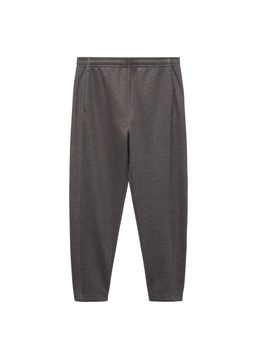 Grey Cotton Joggers Embroidered Detail, , large image number 2