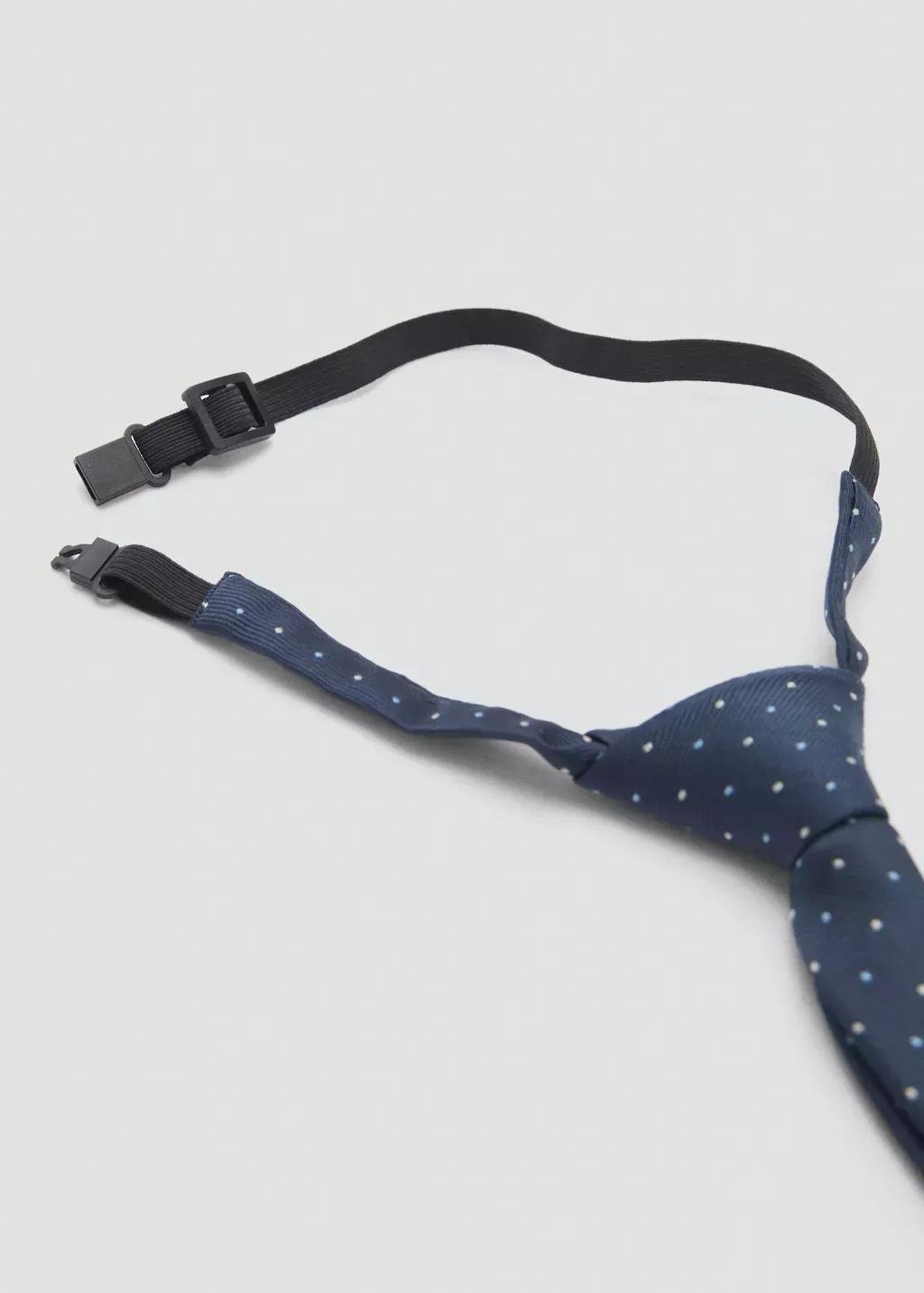 Navy Tie With Polka Dots, Navy, large image number 0