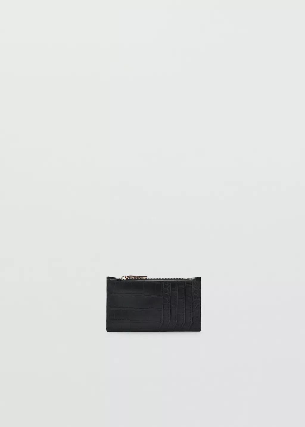 Black Coco Leather Effect Card Holder, Black, large image number 0