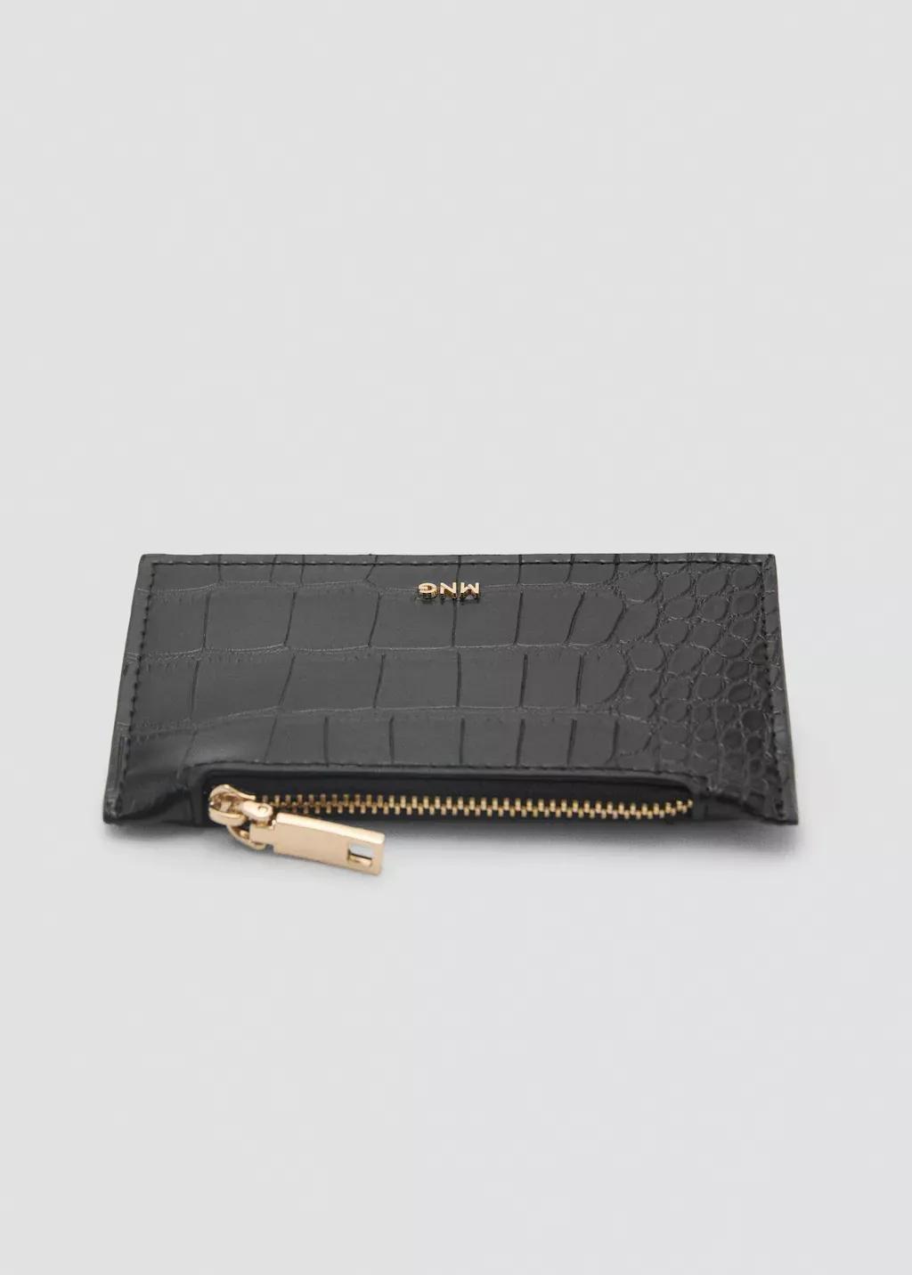 Black Coco Leather Effect Card Holder, Black, large image number 1