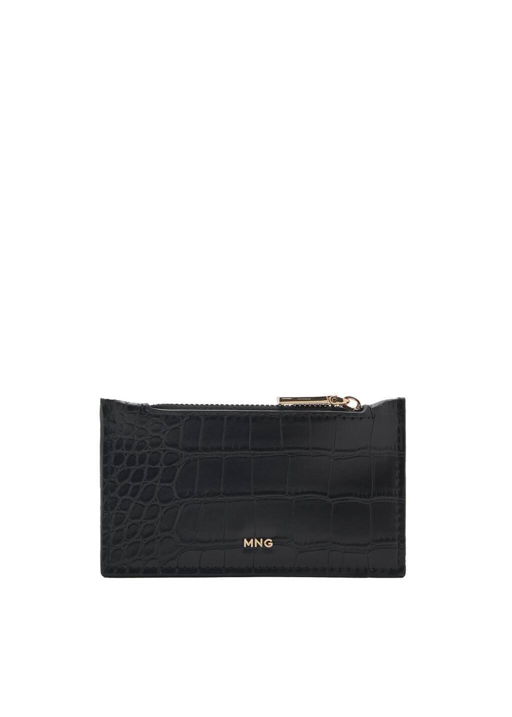 Black Coco Leather Effect Card Holder, Black, large image number 2