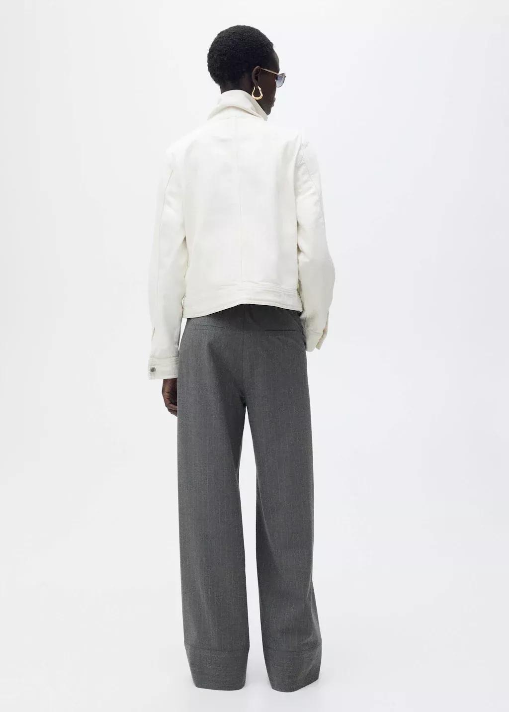 Grey Plain Formal Trousers, , large image number 6