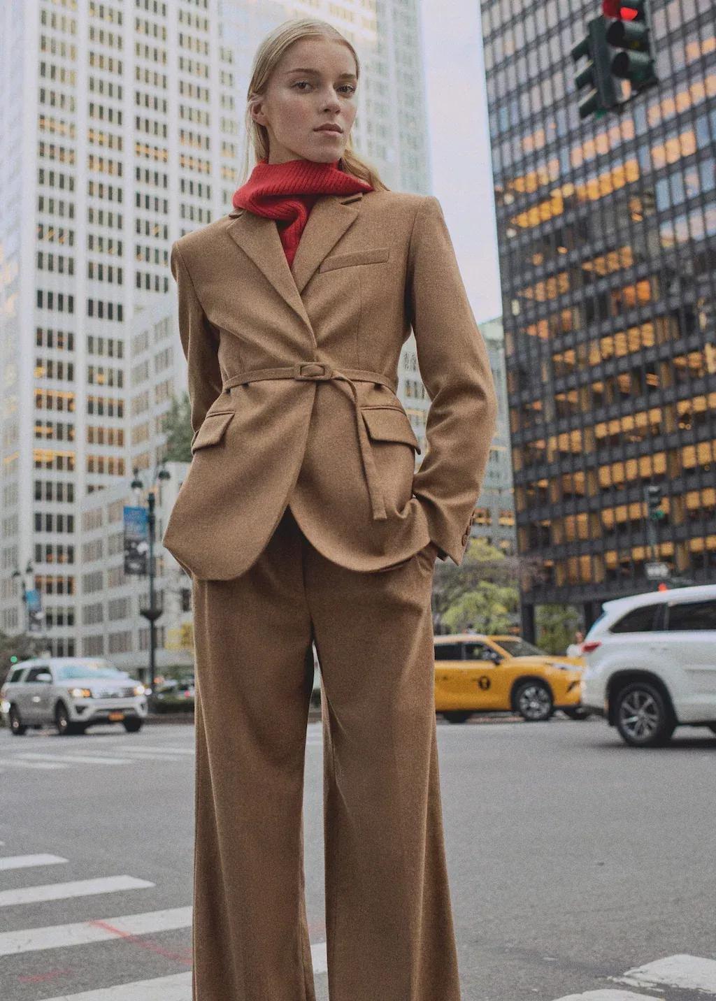 Brown Wool-Blend Suit Trousers, , large image number 0