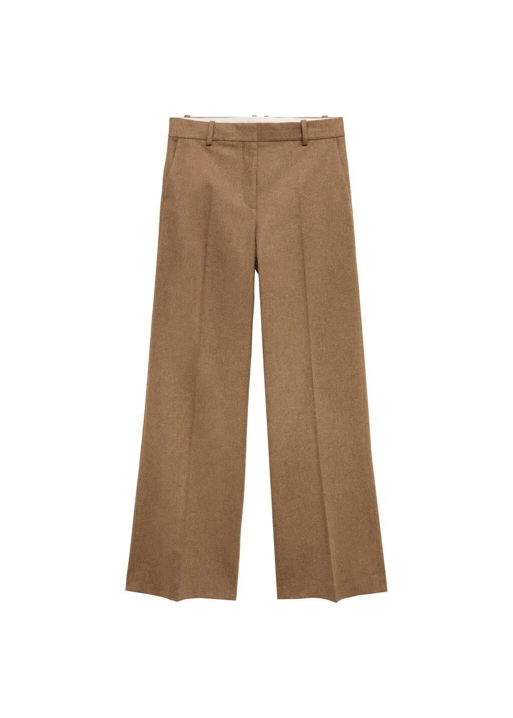 Brown Wool-Blend Suit Trousers, , large image number 2