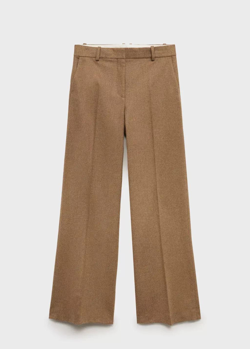 Brown Wool-Blend Suit Trousers, , large image number 4
