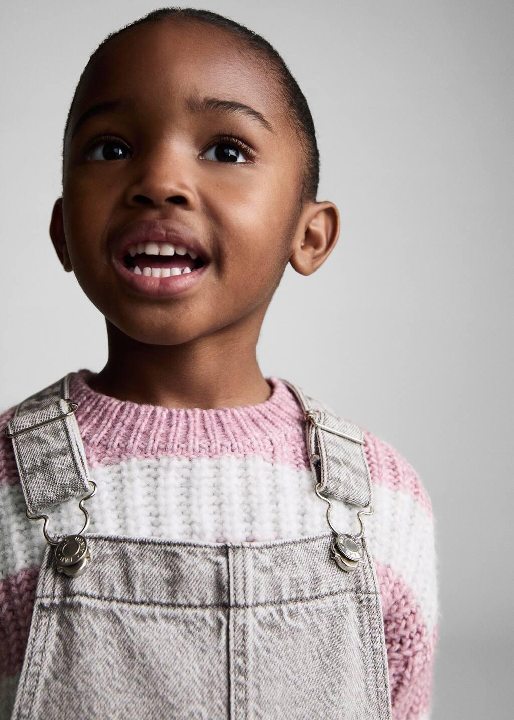 Grey Short Denim Pinafore, Baby Girl, , large image number 1