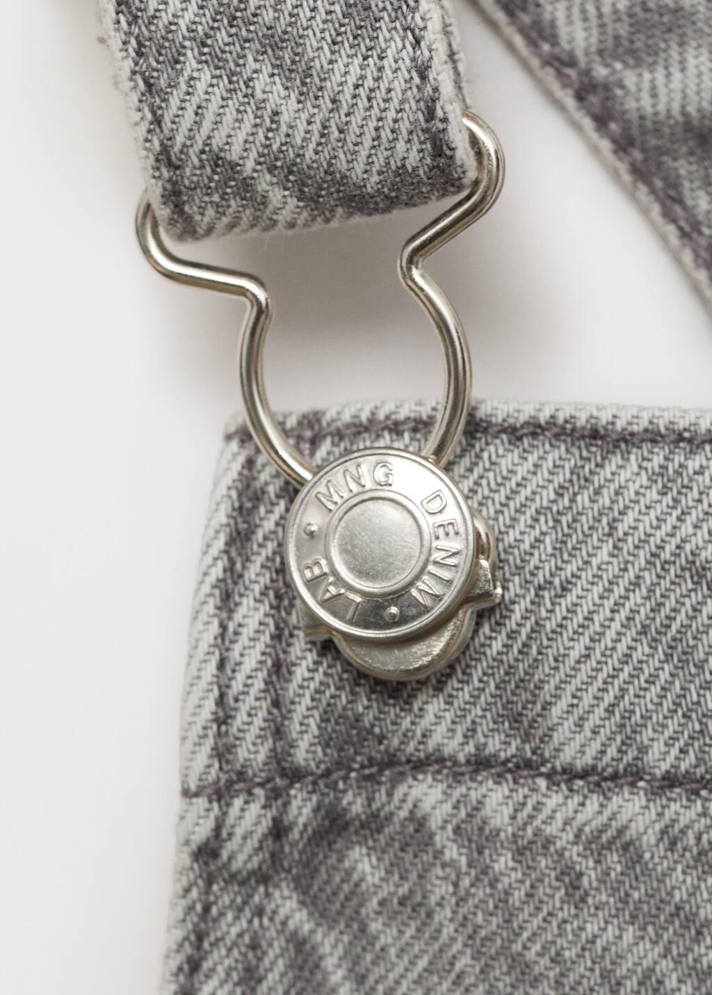 Grey Short Denim Pinafore, Baby Girl, , large image number 3