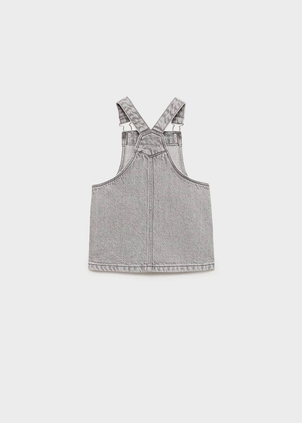 Grey Short Denim Pinafore, Baby Girl, , large image number 5
