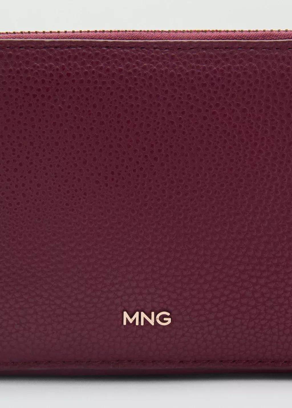 Red Shoulder Bag With Double Zip, Dark Red, large image number 3