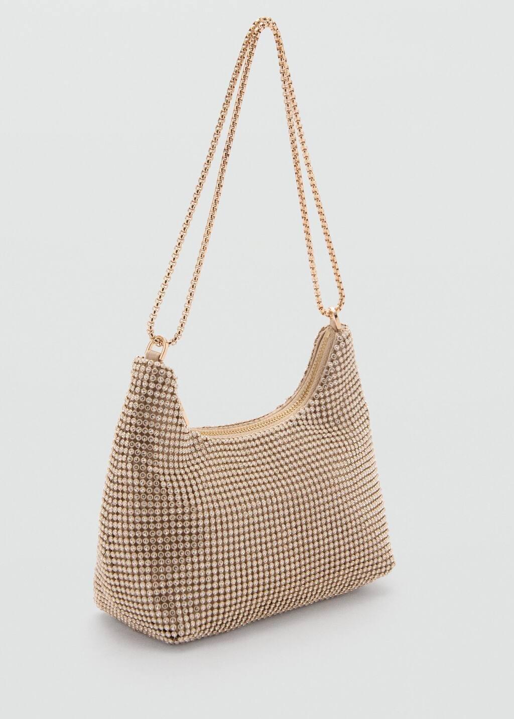Gold Double-Handle Crystal Bag, , medium