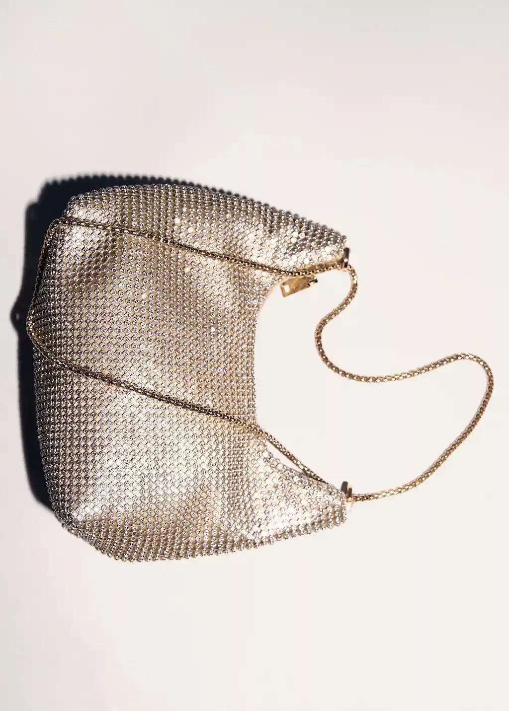 Gold Textured Chain Strap Bag, 0201_OR, large image number 5