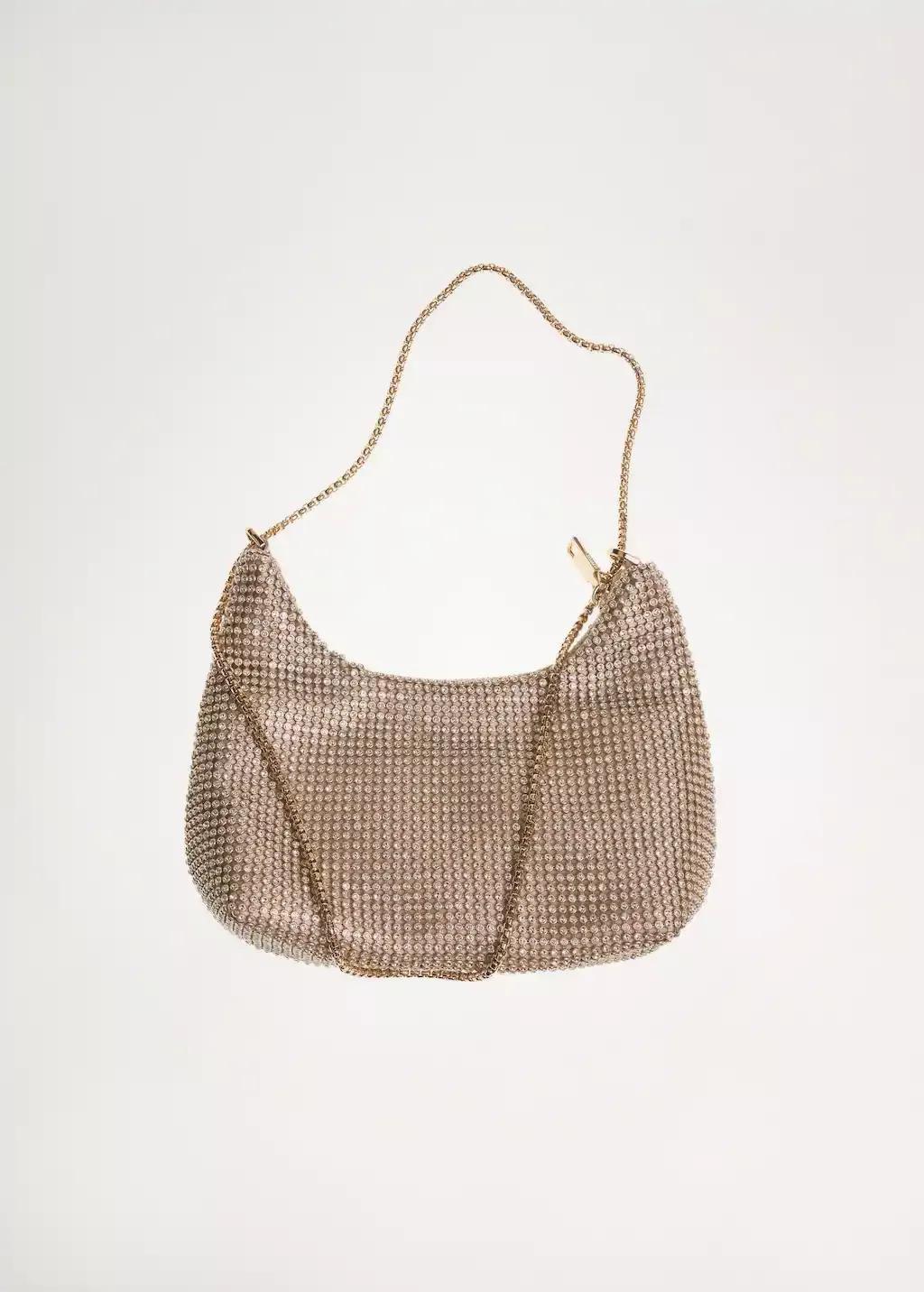 Gold Textured Chain Strap Bag, 0201_OR, large image number 6