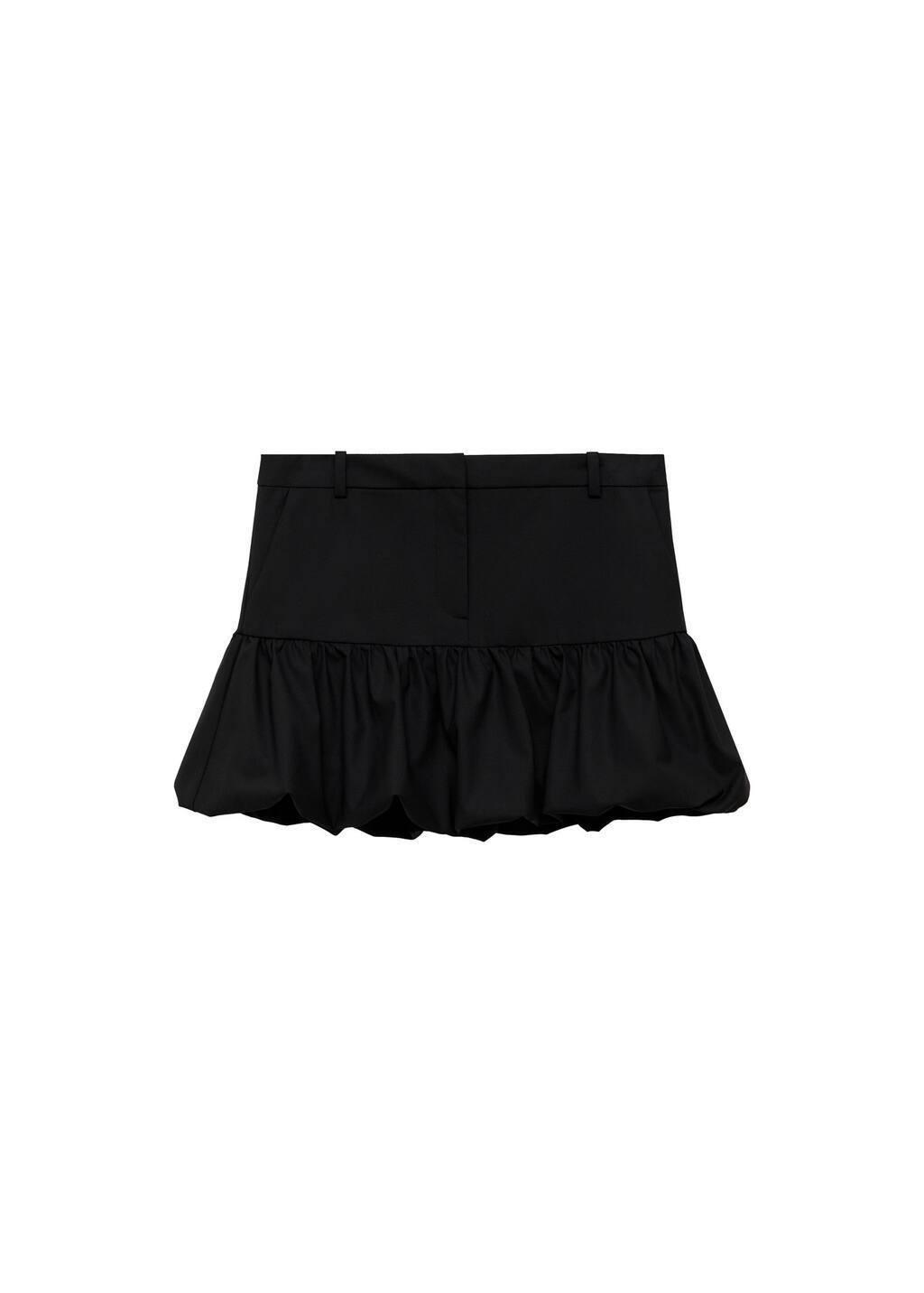 Grey Balloon Ruffle Mini Skirt, , large image number 2
