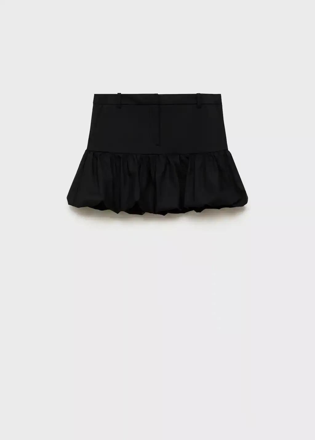 Grey Balloon Ruffle Mini Skirt, , large image number 4