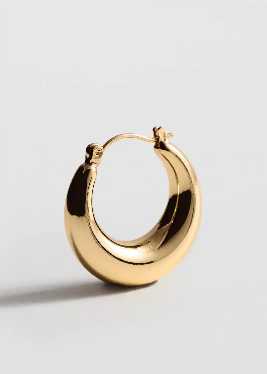 Gold Volume Hoop Earrings, Gold, large image number 0