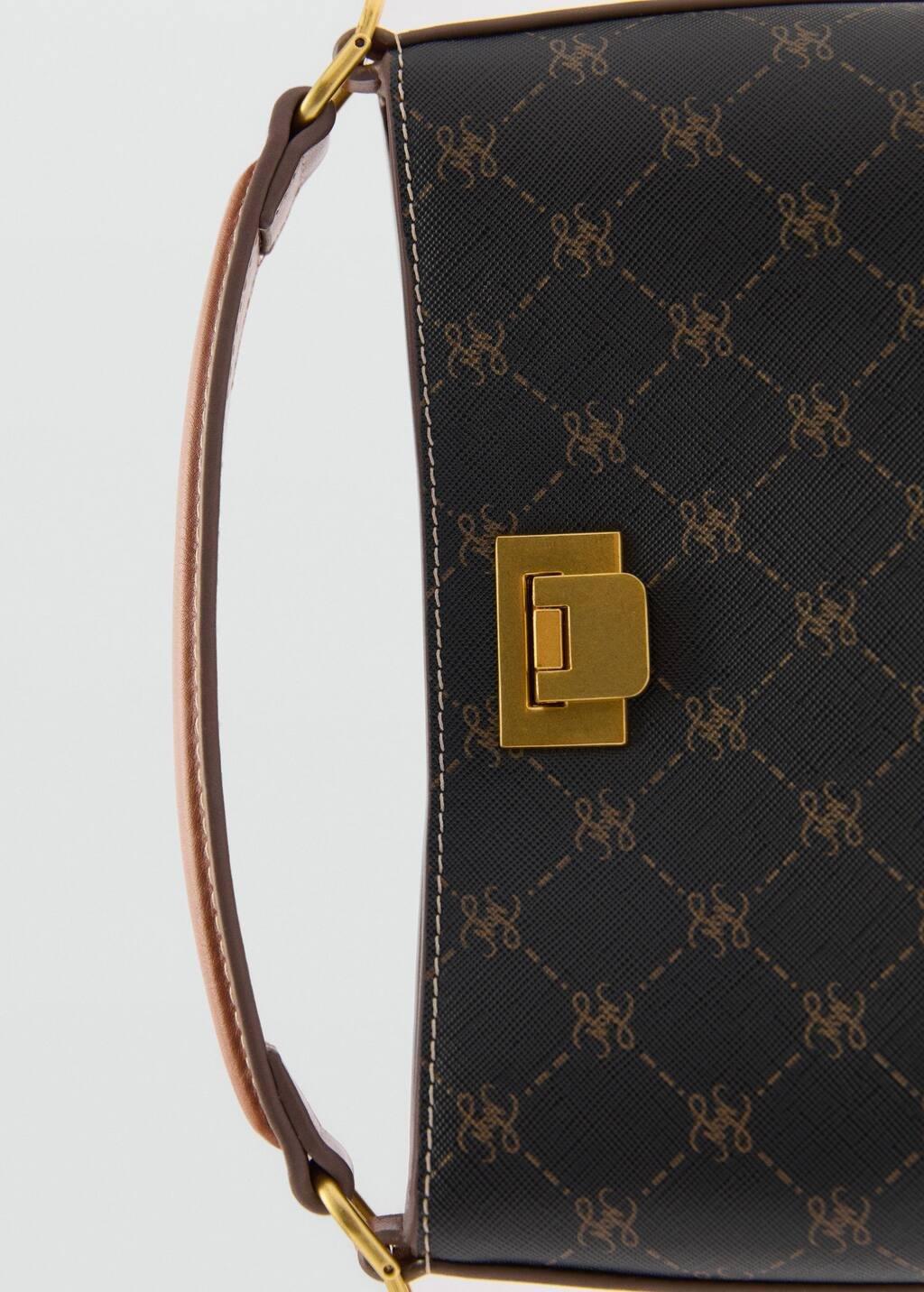 Brown Mini Shopper Bag With Printed Logo, 0201_30, large image number 1