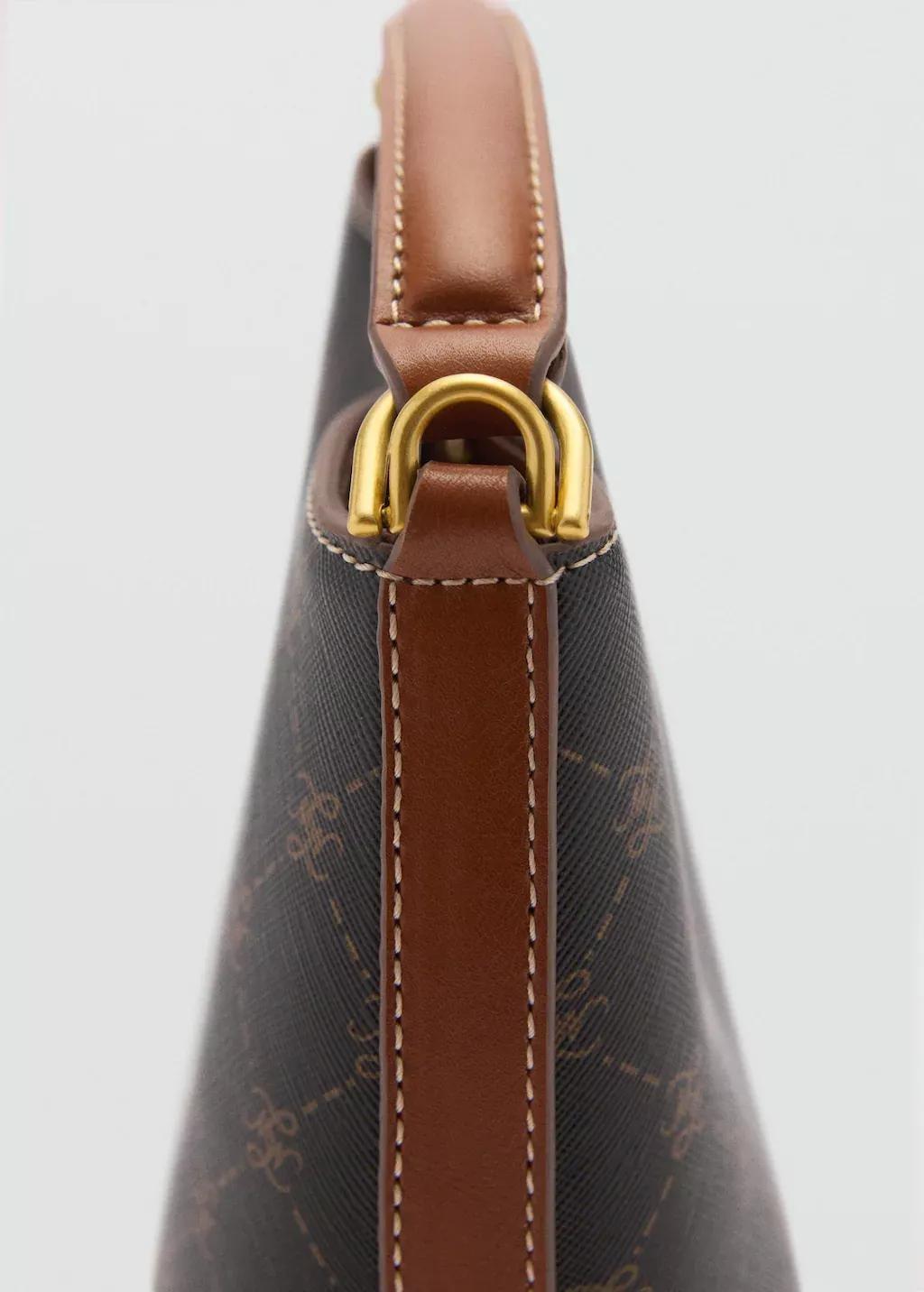 Brown Mini Shopper Bag With Printed Logo, 0201_30, large image number 4
