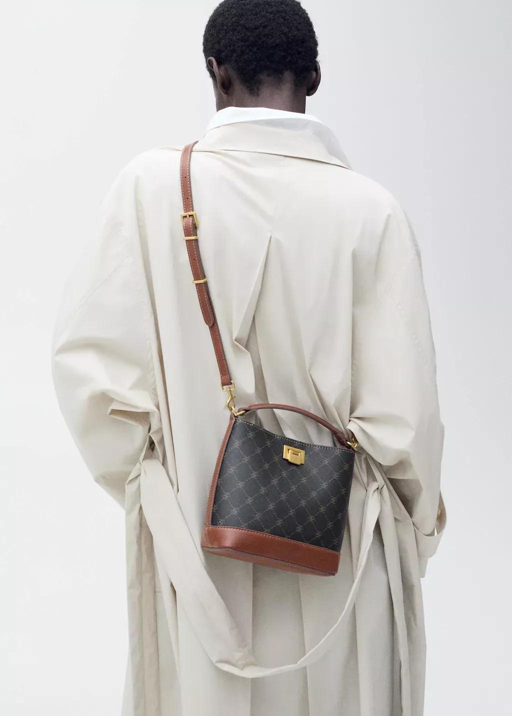 Brown Mini Shopper Bag With Printed Logo, 0201_30, large image number 5
