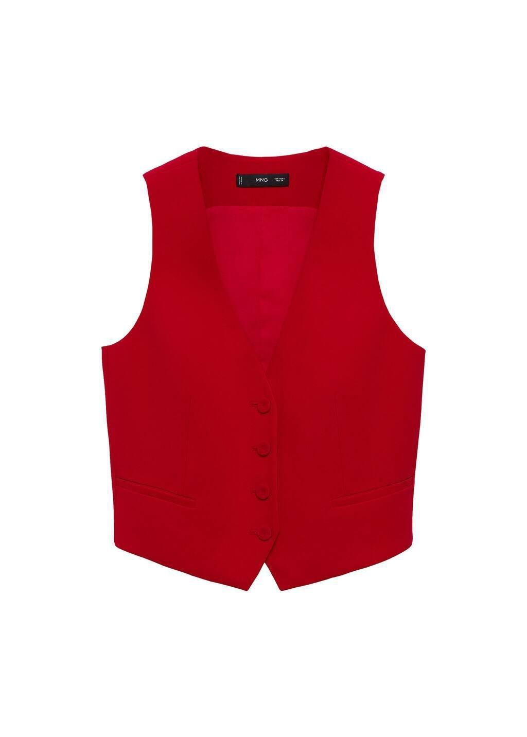 Red Suit Waistcoat With Buttons, , large image number 2