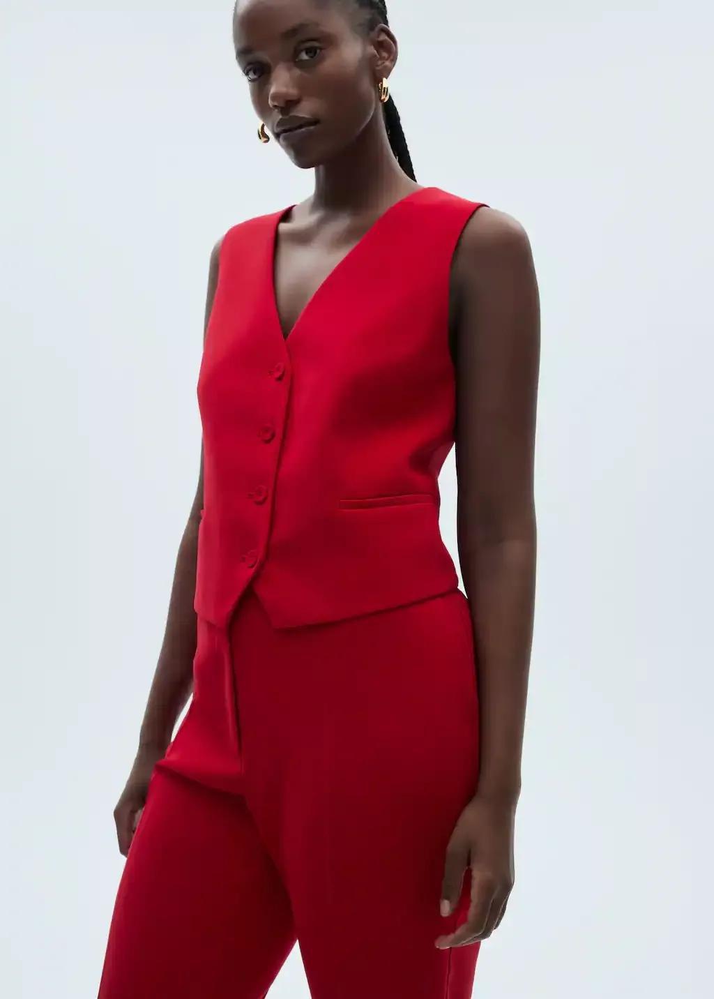 Red Suit Waistcoat With Buttons, , large image number 6