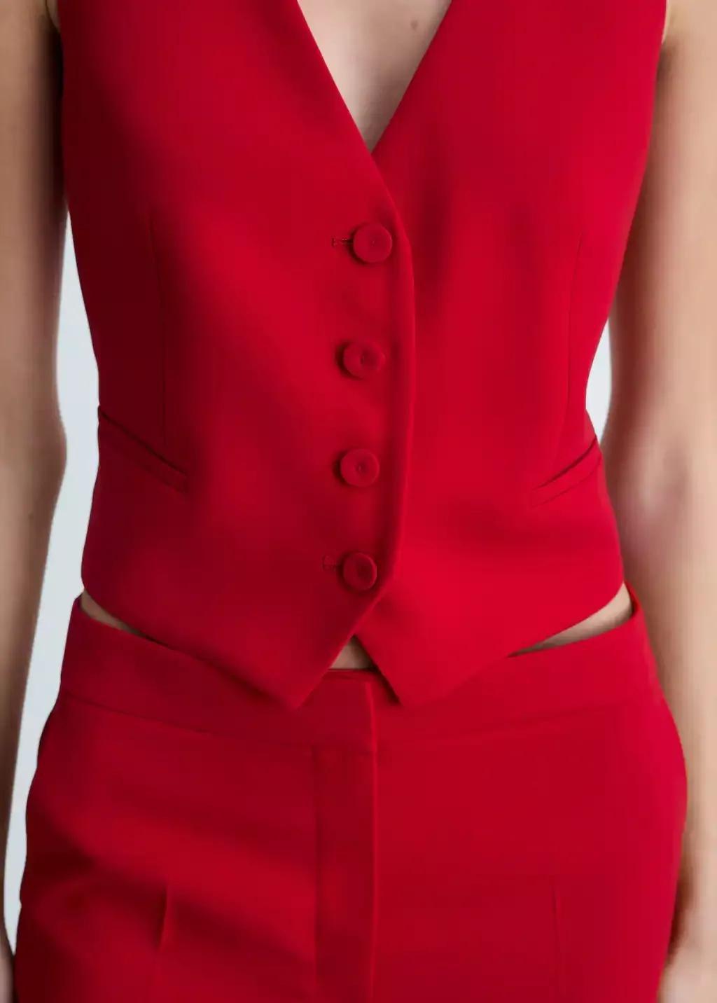 Red Suit Waistcoat With Buttons, , large image number 7