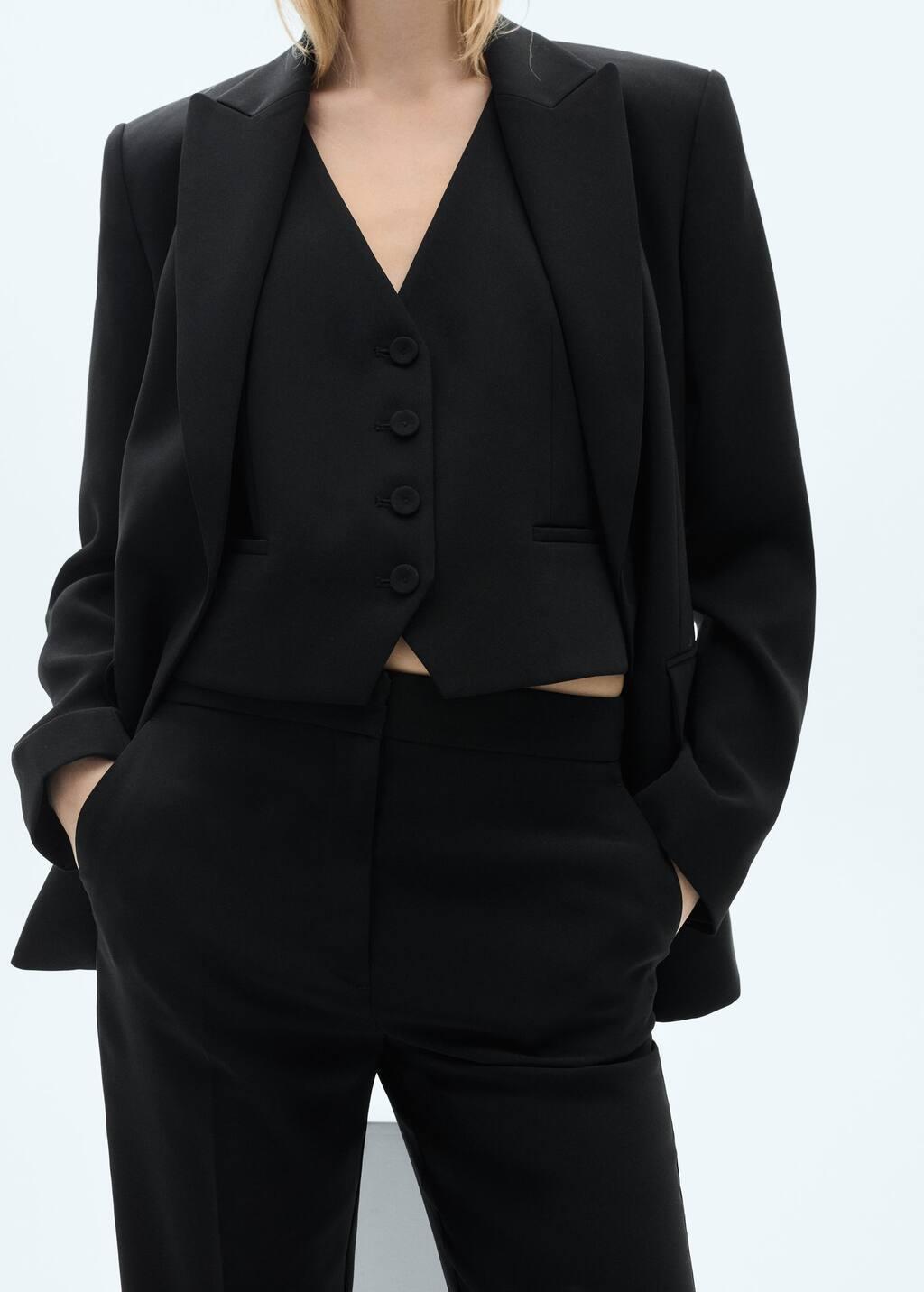 Black Suit Waistcoat With Buttons, , large image number 6