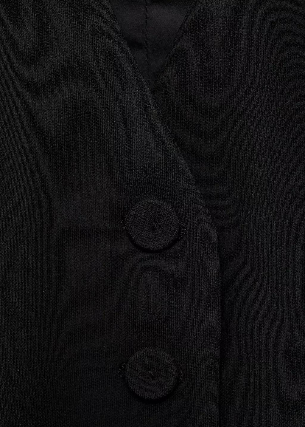 Black Suit Waistcoat With Buttons, Black, large image number 7