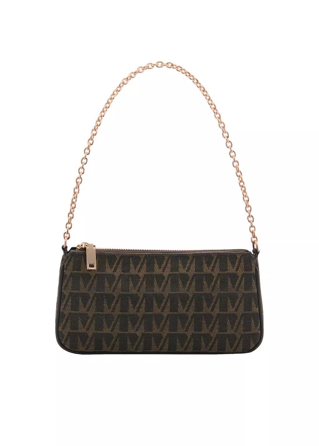 Brown Chain Bag With Printed Logo, 0201_32, large image number 2