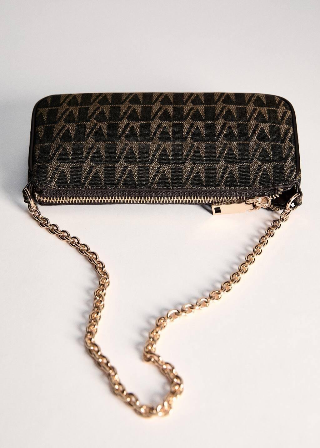 Brown Chain Bag With Printed Logo, 0201_32, large image number 3