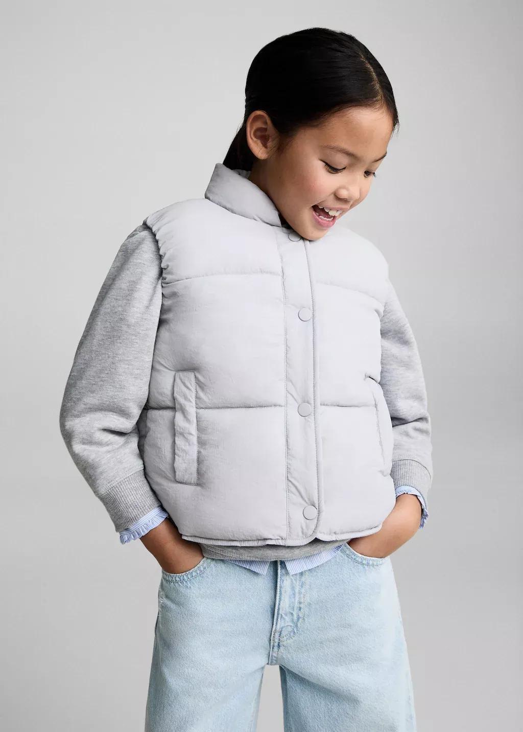 Blue Quilted Gilet, Kids Girl, , medium
