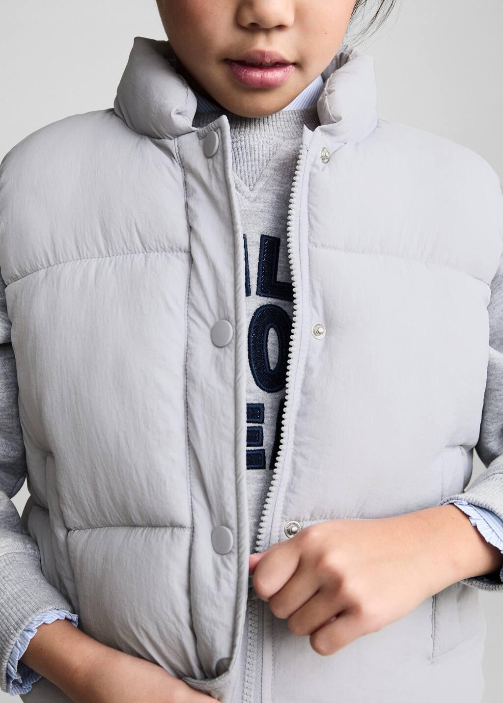 Blue Quilted Gilet, Kids Girl, Medium Blue, large image number 1