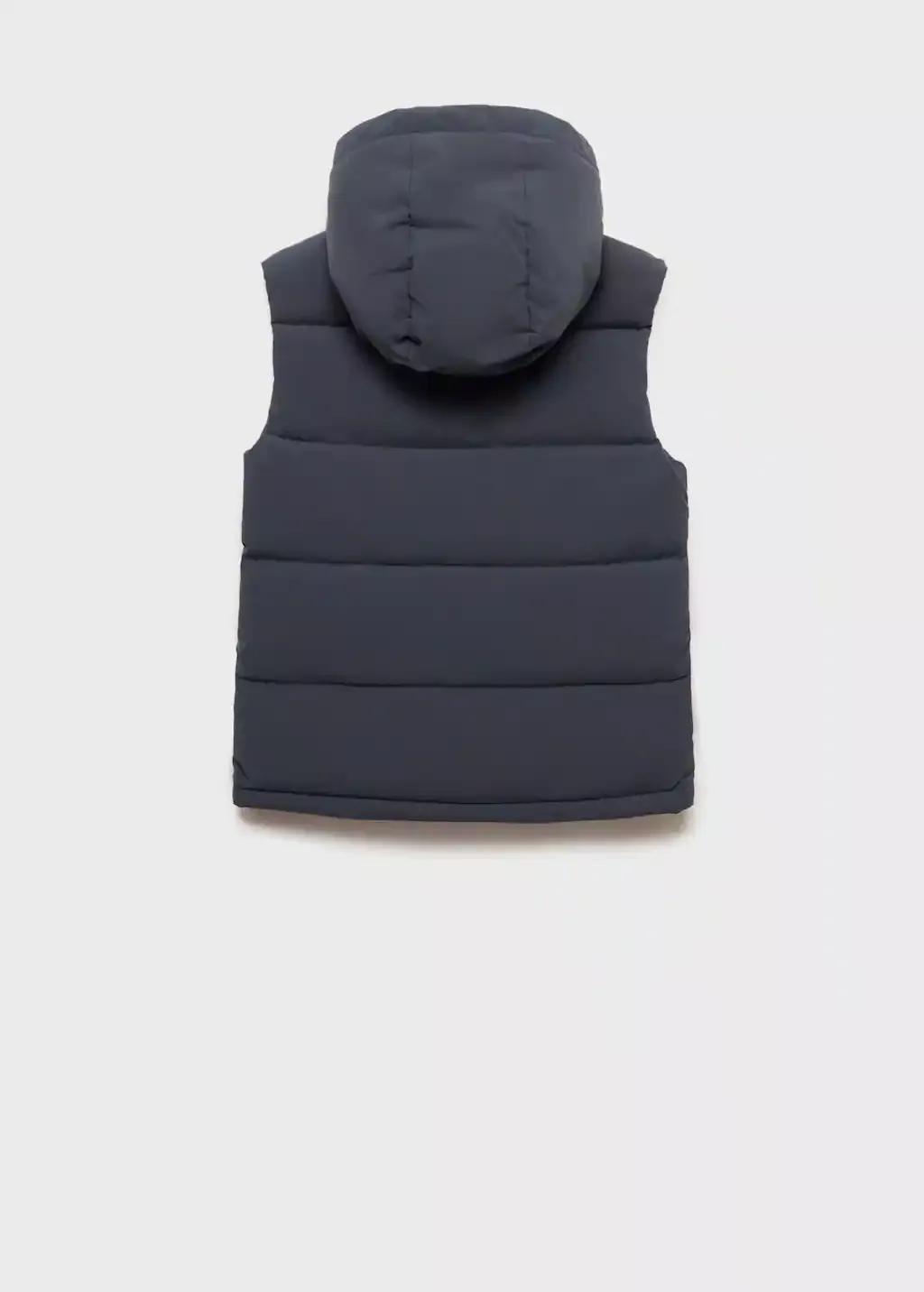 Grey Quilted Gilet With Hood, Kids Boy, , large image number 5