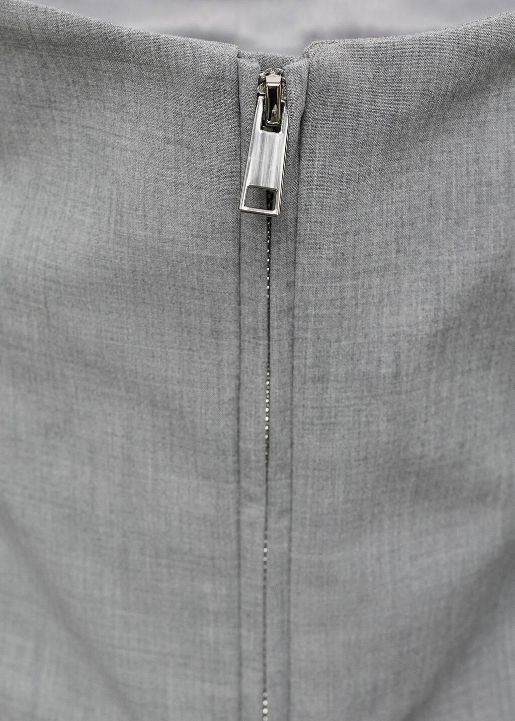 Grey Oversized Parka With Zip, , large image number 5