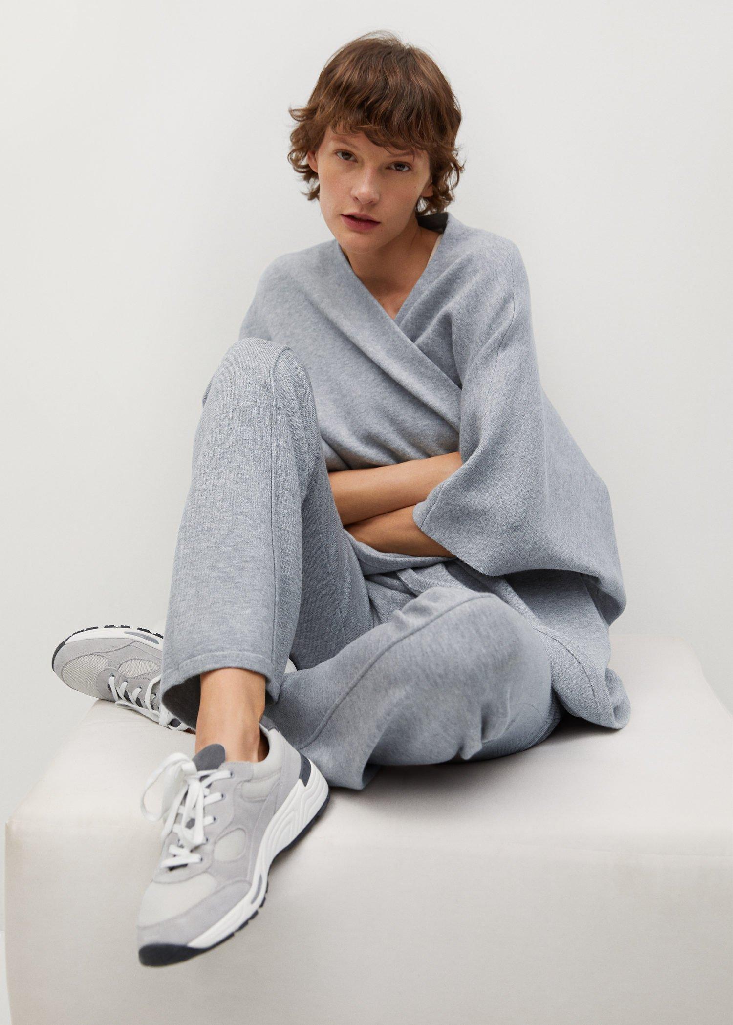 grey Knit oversize cape, Women, , large image number 3